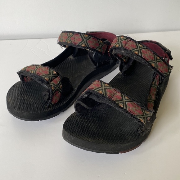 Vintage retro Merrell men's size 9 tribal print fabric velcro sandals - Picture 4 of 11
